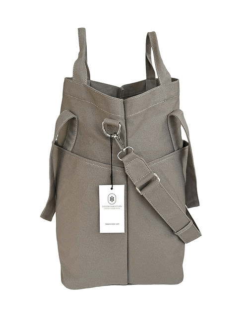 Light Brown Tundra Twilight organizer bag with Helen & Kristian logo
