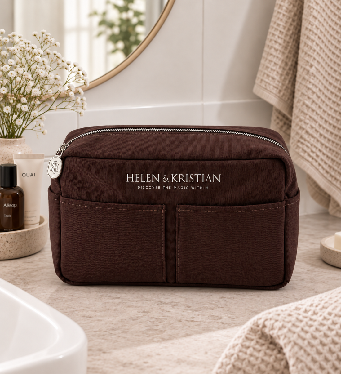 Nesty - Large Toiletry Bag - Roasted Chestnut