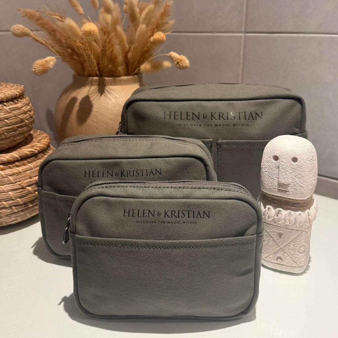 Nesty Deep Forest Large Toiletry Bag by Helen & Kristian, showcasing elegant Scandinavian design and modern functionality for travel and home.