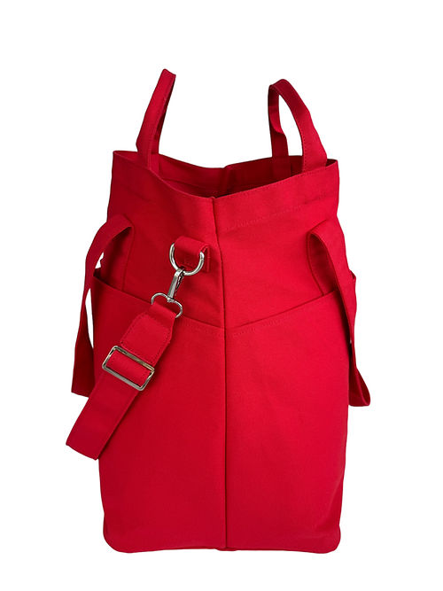 Red Aurora Flame organizer bag with Helen & Kristian logo