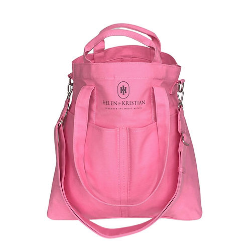 Pink Arctic Rose organizer bag with Helen & Kristian logo