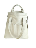 Organizer Frost Whisper bag with multiple pockets, showcasing soft muted tones inspired by mystical Norwegian peatlands.