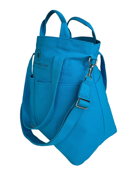 Ice Blue Helen & Kristian Nordic Wave Organizer, inspired by Norwegian coastal beauty, featuring multiple pockets and shoulder strap.